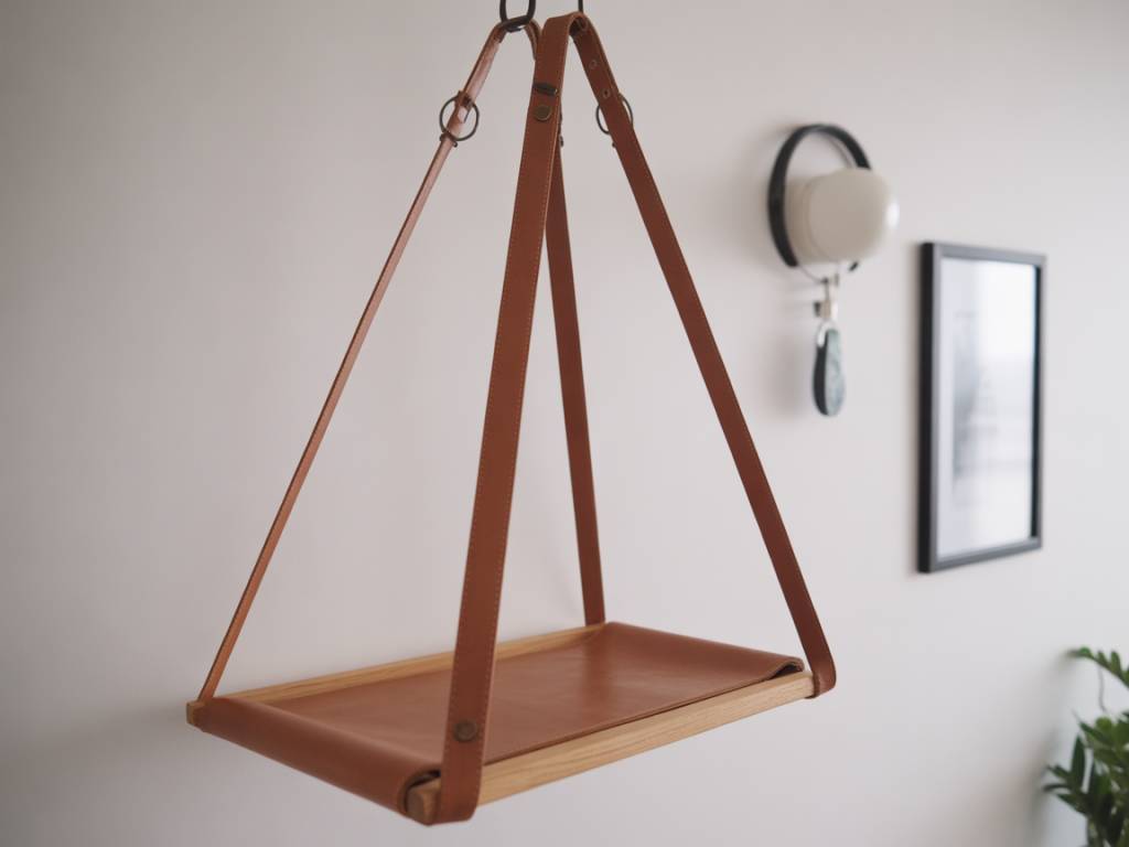 DIY : Fabriquer une étagère suspendue en cuir et bois pour une touche scandinave