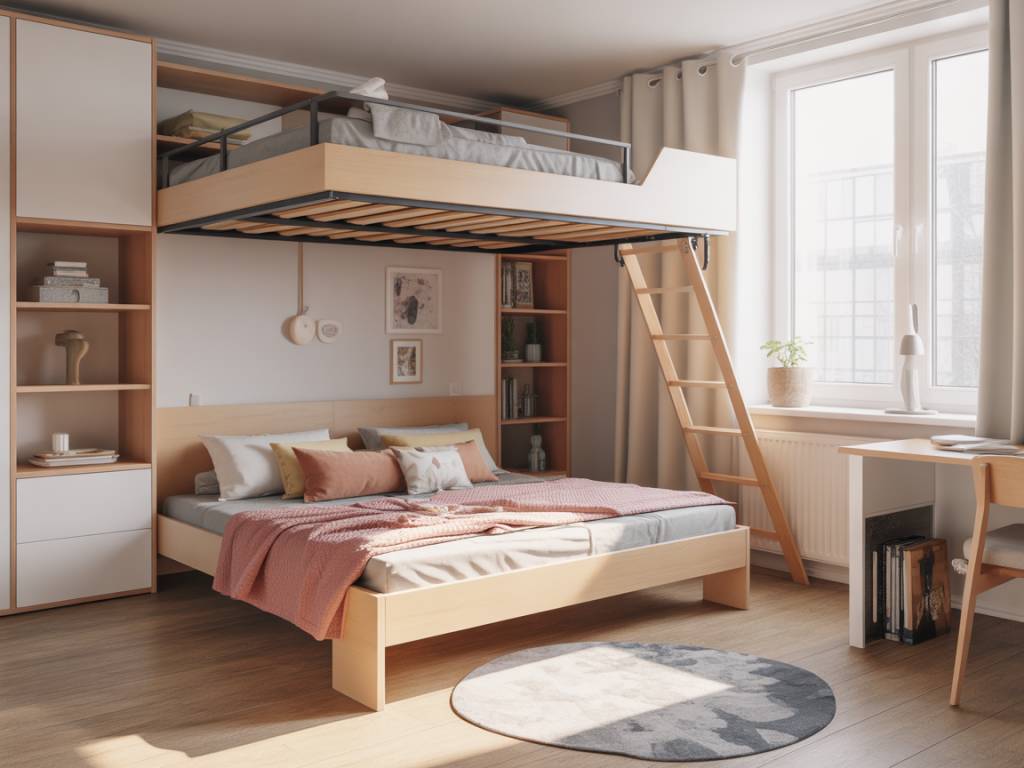 Comment fabriquer lit escamotable plafond soi-même pour gagner de la place dans un petit appartement