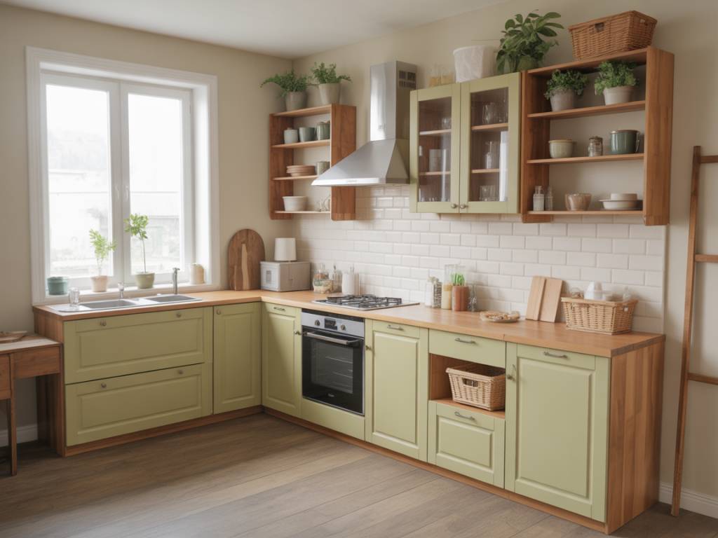 DIY : Fabriquer un îlot de cuisine en bois avec rangements à partir de meubles recyclés