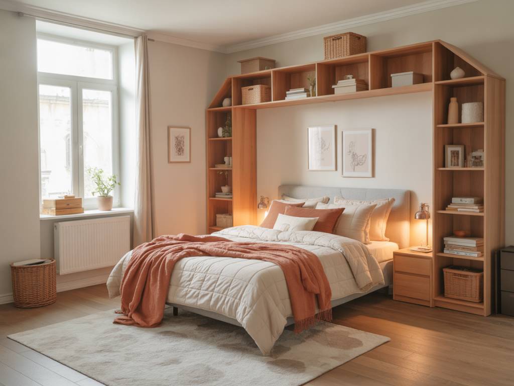 DIY : Fabriquer une tête de lit capitonnée en lin avec rangements intégrés pour une chambre cosy et fonctionnelle