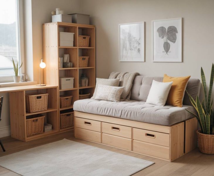 DIY : Fabriquer une banquette coffre avec rangements à partir de caisses en bois recyclées