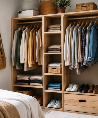 DIY : Fabriquer un dressing modulable en bois recyclé pour optimiser un petit espace avec style