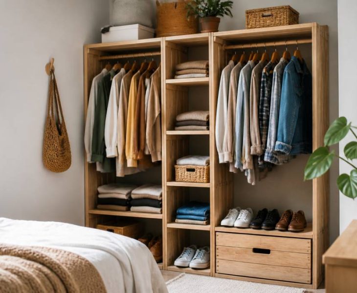 DIY : Fabriquer un dressing modulable en bois recyclé pour optimiser un petit espace avec style