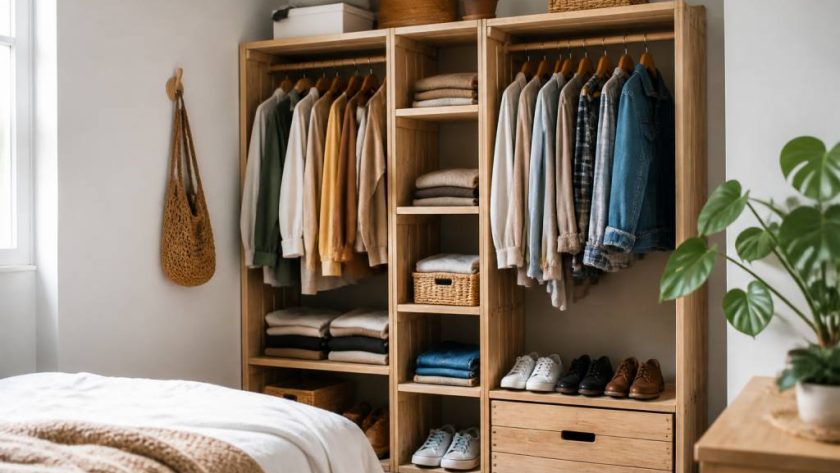 DIY : Fabriquer un dressing modulable en bois recyclé pour optimiser un petit espace avec style