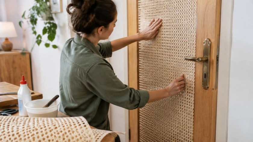 Comment coller du cannage sur une porte pleine : méthode et conseils pratiques